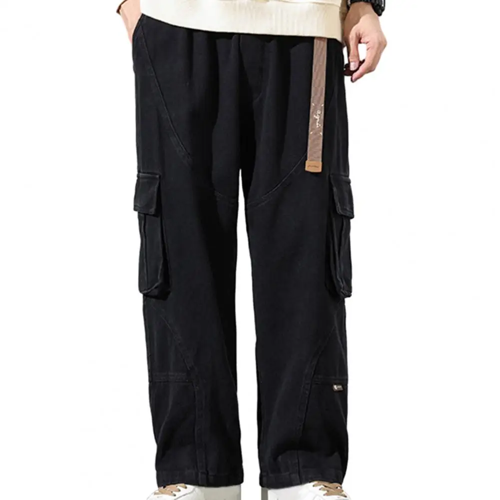 Men Pants Wide Loose Multi Pockets Elastic Waist Long Trousers pantalones hombre
Men Pants Wide Loose Multi Pockets Elastic Waist Long Trousers pantalones hombre