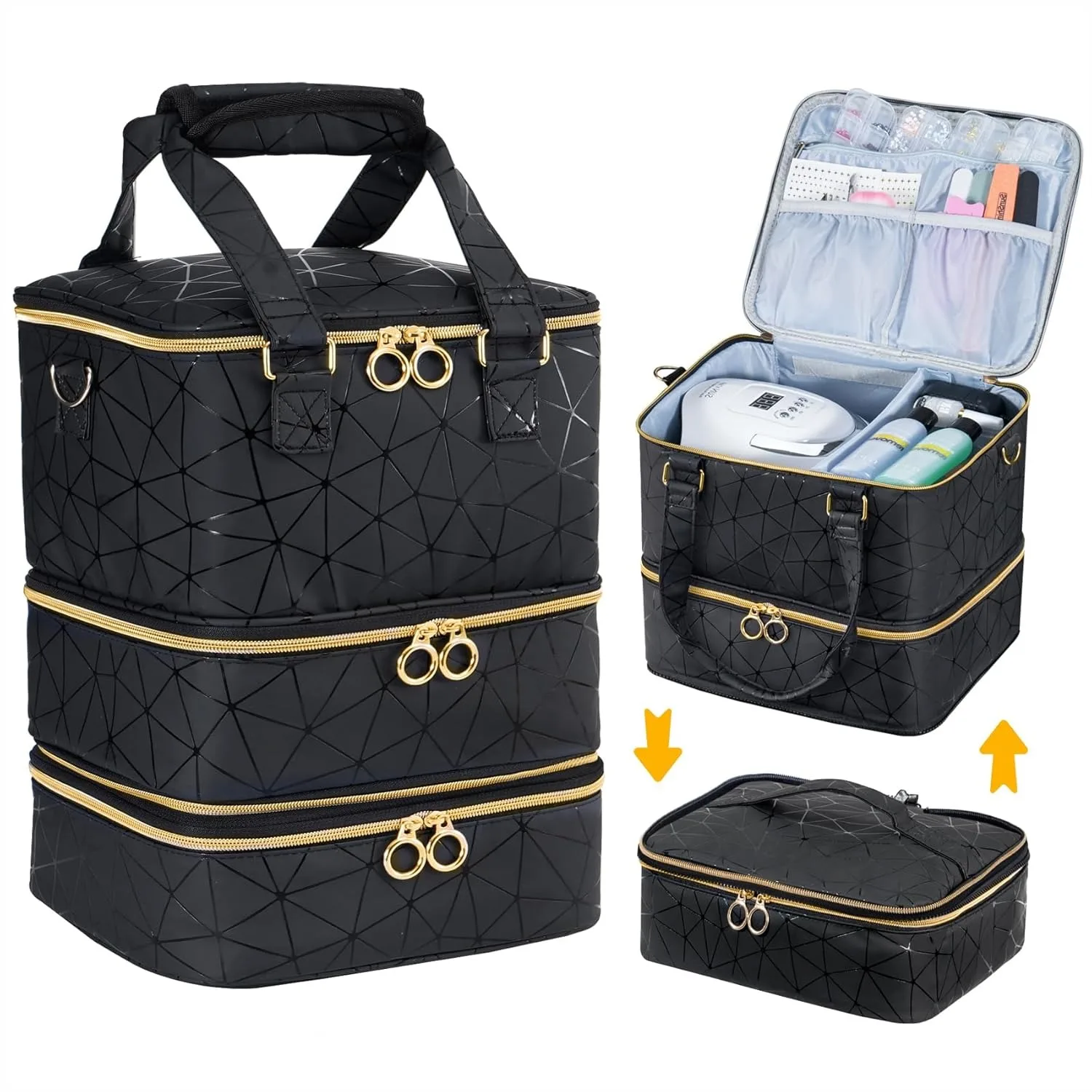 Nail Polish Organizer Bag Holds 60 Bottles & Nail Lamp, Large Gel Polish Storage Box for Nail Tech, Portable Nail Kit Case
Nail Polish Organizer Bag Holds 60 Bottles & Nail Lamp, Large Gel Polish Storage Box for Nail Tech, Portable Nail Kit Case