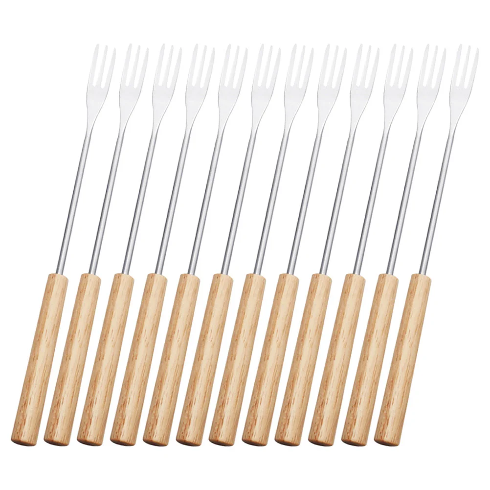 12 Pcs Chocolate Fondue Fork Pot Sticks Decorative Cheese Forks Barbecue Wood Handle Stainless Steel Household Dipping Tool
12 Pcs Chocolate Fondue Fork Pot Sticks Decorative Cheese Forks Barbecue Wood Handle Stainless Steel Household Dipping Tool