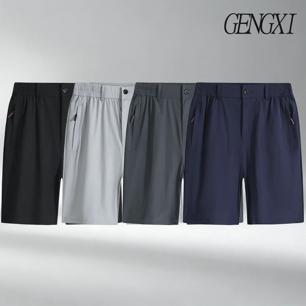Men's Summer Quick Dry Casual Shorts, Button Fly Elastic Waist Zipper Pockets Lightweight 5 Inch Inseam Shorts for Daily Wear
Men's Summer Quick Dry Casual Shorts, Button Fly Elastic Waist Zipper Pockets Lightweight 5 Inch Inseam Shorts for Daily Wear