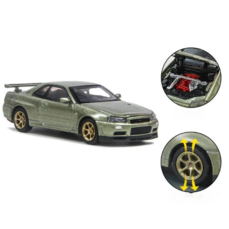 PAUDI Diecast 1:64 Scale GTR R34 Skyline 2000 Simulation Alloy Car Model Static Display Collectible Toy Gift Souvenir Decoration
PAUDI Diecast 1:64 Scale GTR R34 Skyline 2000 Simulation Alloy Car Model Static Display Collectible Toy Gift Souvenir Decoration