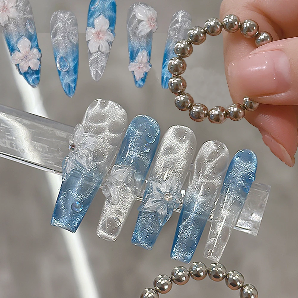 20pcs Water Ripple Nail Art Cat's Eye Magnetic Beads 5MM Round Magnet Ball Nail Gel Polish 3D Ocean Strip Effect Manicure Tools-
20pcs Water Ripple Nail Art Cat's Eye Magnetic Beads 5MM Round Magnet Ball Nail Gel Polish 3D Ocean Strip Effect Manicure Tools-