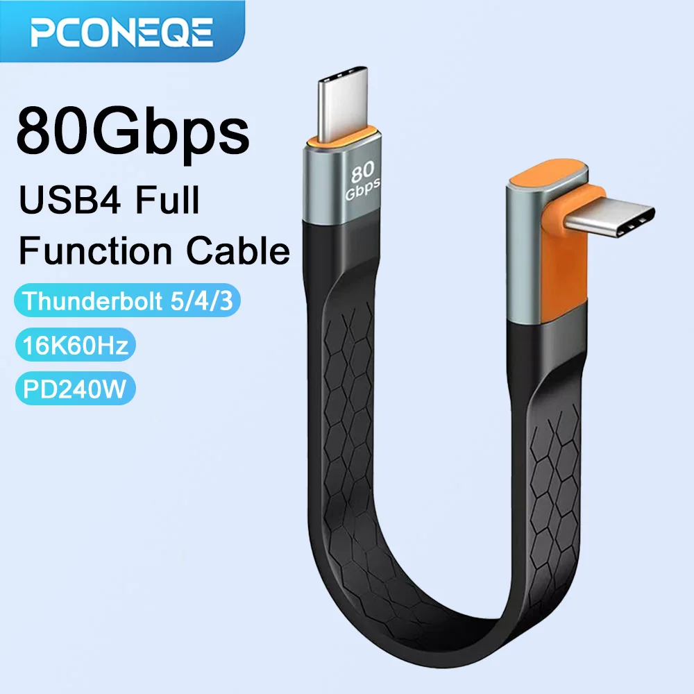 PCONEQE 80Gbps USB4 Cable USB C to Type C Fast Charger Cable 240W 16K@60Hz for Thunderbolt 5/4/3 iPhone Xiaomi Samsung MacBook
PCONEQE 80Gbps USB4 Cable USB C to Type C Fast Charger Cable 240W 16K@60Hz for Thunderbolt 5/4/3 iPhone Xiaomi Samsung MacBook