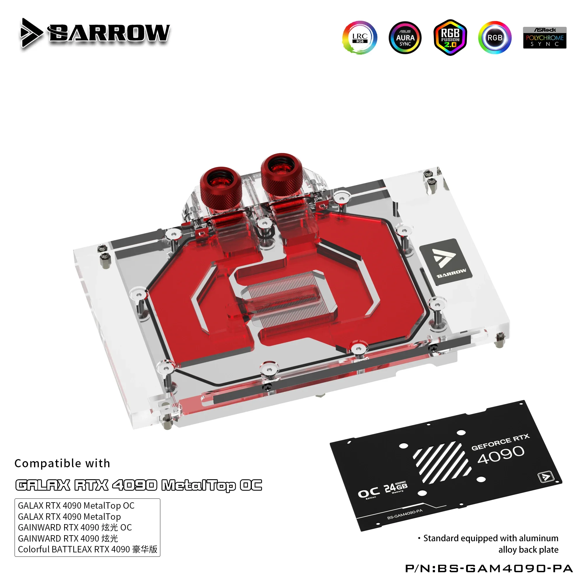 Водяной блок BARROW для NVIDIA GeForce RTX 4090 AIC Reference Edition, медный радиатор охлаждения графического процессора, RGB AURA BS-GAM4090-PA
Водяной блок BARROW для NVIDIA GeForce RTX 4090 AIC Reference Edition, медный радиатор охлаждения графического процессора, RGB AURA BS-GAM4090-PA