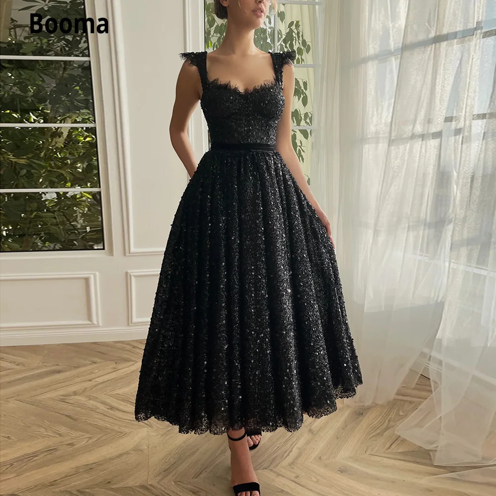 Booma Black Beaded Sequin Lace Midi Prom Dresses Sweetheart Sleeveless Tea-Length A-Line Formal Party Dresses Evening Gowns
Booma Black Beaded Sequin Lace Midi Prom Dresses Sweetheart Sleeveless Tea-Length A-Line Formal Party Dresses Evening Gowns