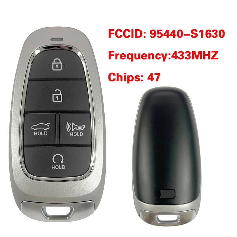 CN020252 Aftermarket 5 Buttons Smart Keyless go Remote Fob FCC 95440-S1630 47 Chip 433MHz For Hyundai
CN020252 Aftermarket 5 Buttons Smart Keyless go Remote Fob FCC 95440-S1630 47 Chip 433MHz For Hyundai