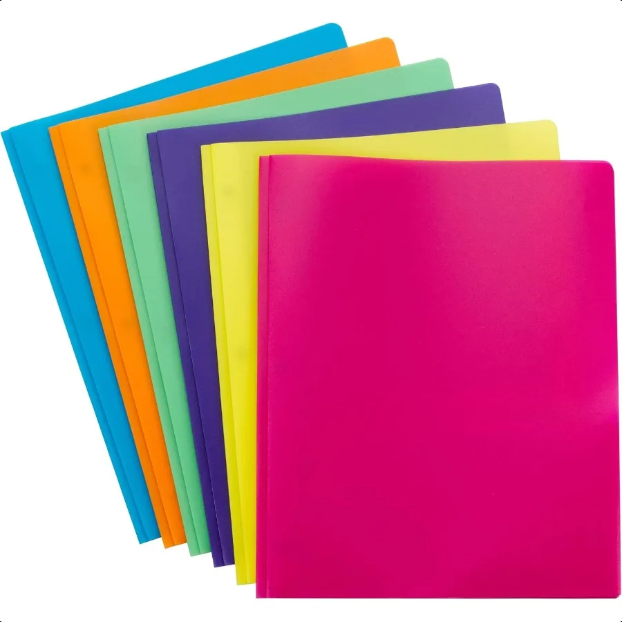 Poly TwoPocket Folder with Tang Style Fasteners Letter Size Assorted Bright Colors 6 per Pack 87747
Poly TwoPocket Folder with Tang Style Fasteners Letter Size Assorted Bright Colors 6 per Pack 87747