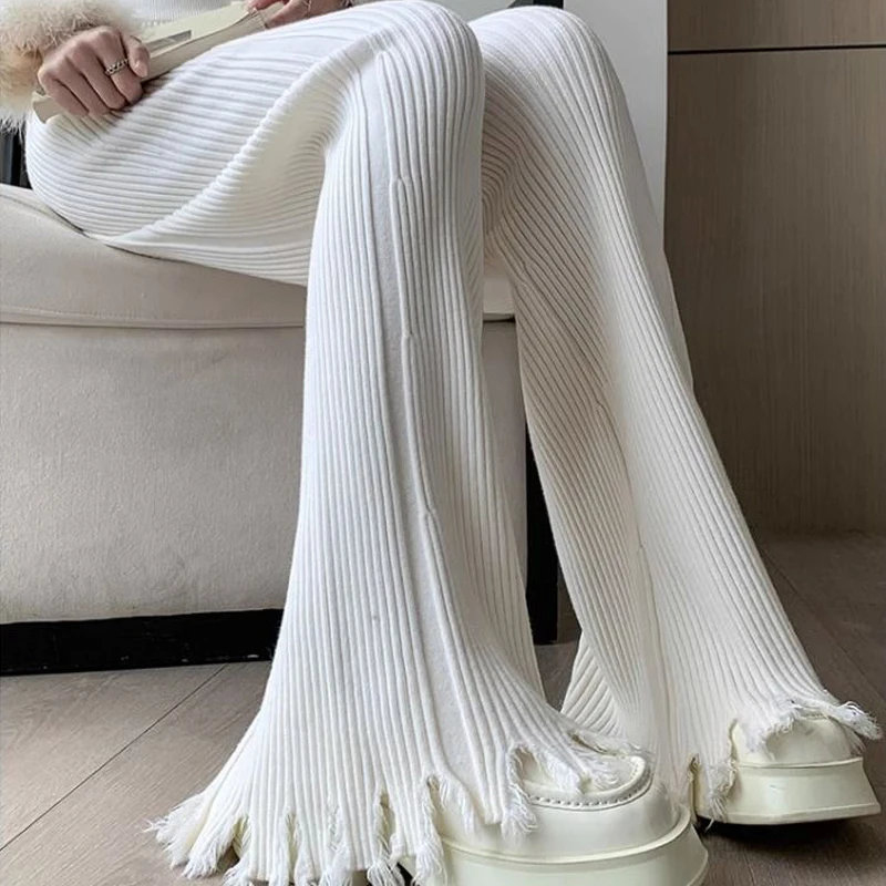 Осенний новый дизайн, расклешенные брюки в корейском стиле, женские стильные брюки в стиле ретро с кисточками, минималистичные вязаные брюки для отдыха
Осенний новый дизайн, расклешенные брюки в корейском стиле, женские стильные брюки в стиле ретро с кисточками, минималистичные вязаные брюки для отдыха