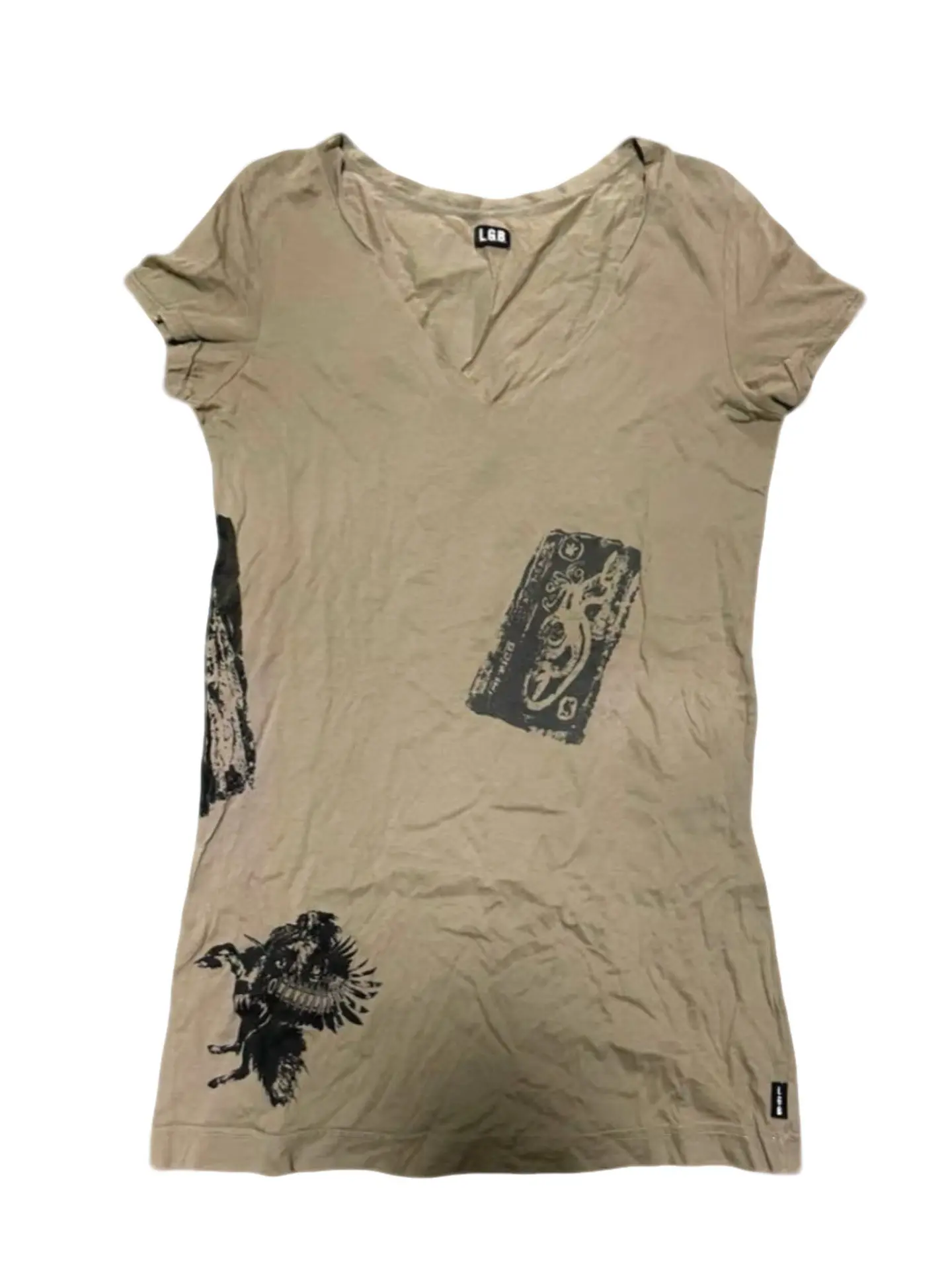 LGB rare V-neck print retro washing water old short-sleeved T-shirt
LGB rare V-neck print retro washing water old short-sleeved T-shirt