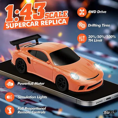 2025 New Upgrade 1/43 Scale Mini RC Drift Car with Gyroscope,Micro Small with Full Proportional RTR 2.4GHz Remote