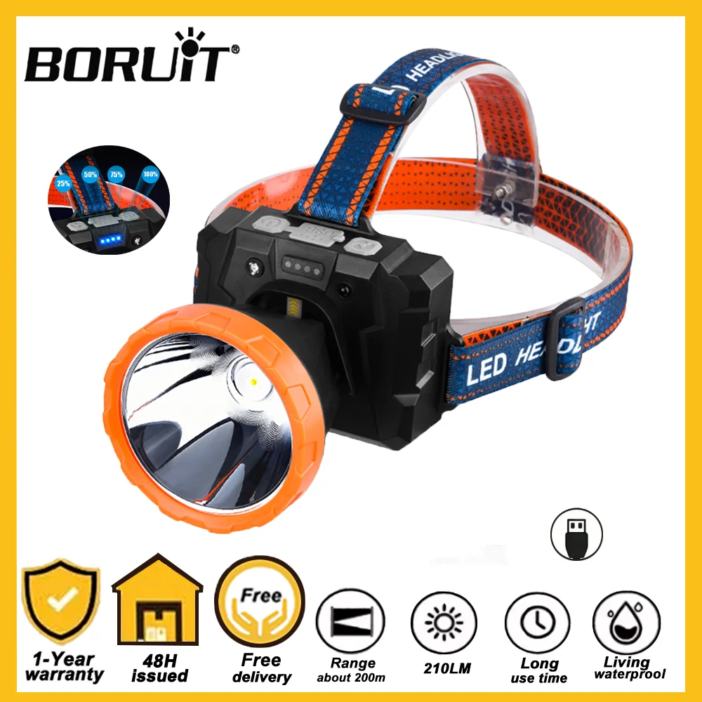 BORUiT Super Bright Induction Headlamp USB Rechargeable with Built-in Fan Waterproof Headlight for Camping Fishing Outdoor Use 
BORUiT Super Bright Induction Headlamp USB Rechargeable with Built-in Fan Waterproof Headlight for Camping Fishing Outdoor Use