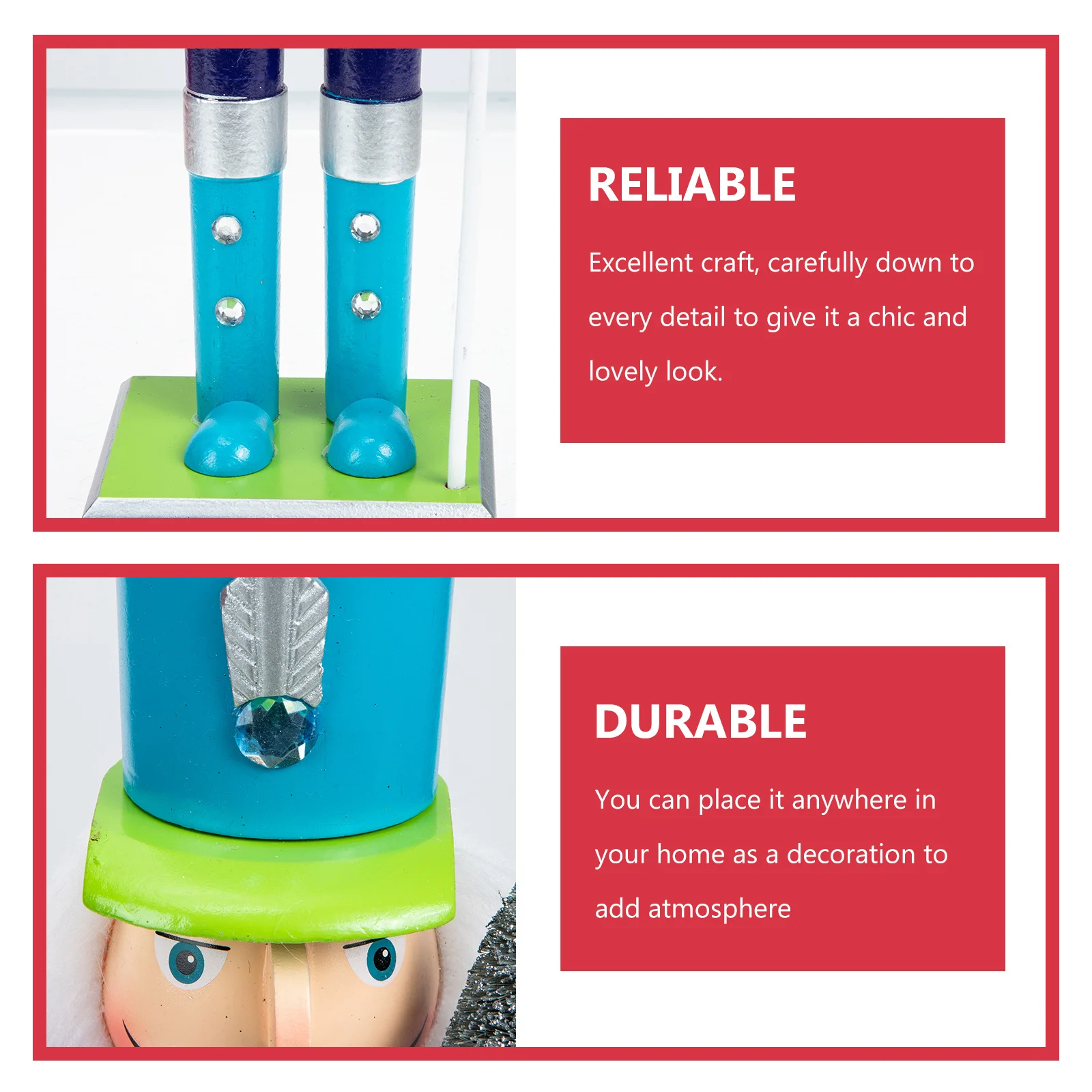 Christmas Wooden Nutcracker Soldier Hand-Painted Wood Craft Decoration Xmas Desktop Ornament Festive Holiday Table Decor
Christmas Wooden Nutcracker Soldier Hand-Painted Wood Craft Decoration Xmas Desktop Ornament Festive Holiday Table Decor