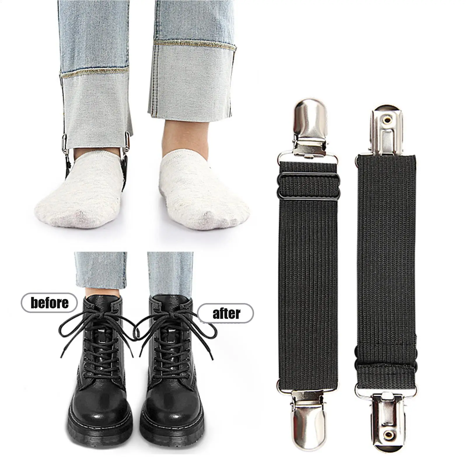 Комплект из 2 шт. регулируемых эластичных ремешков для брюк, фиксаторов для штанин, аксессуаров для мотоциклетных ботинок для езды на мотоцикле
Комплект из 2 шт. регулируемых эластичных ремешков для брюк, фиксаторов для штанин, аксессуаров для мотоциклетных ботинок для езды на мотоцикле