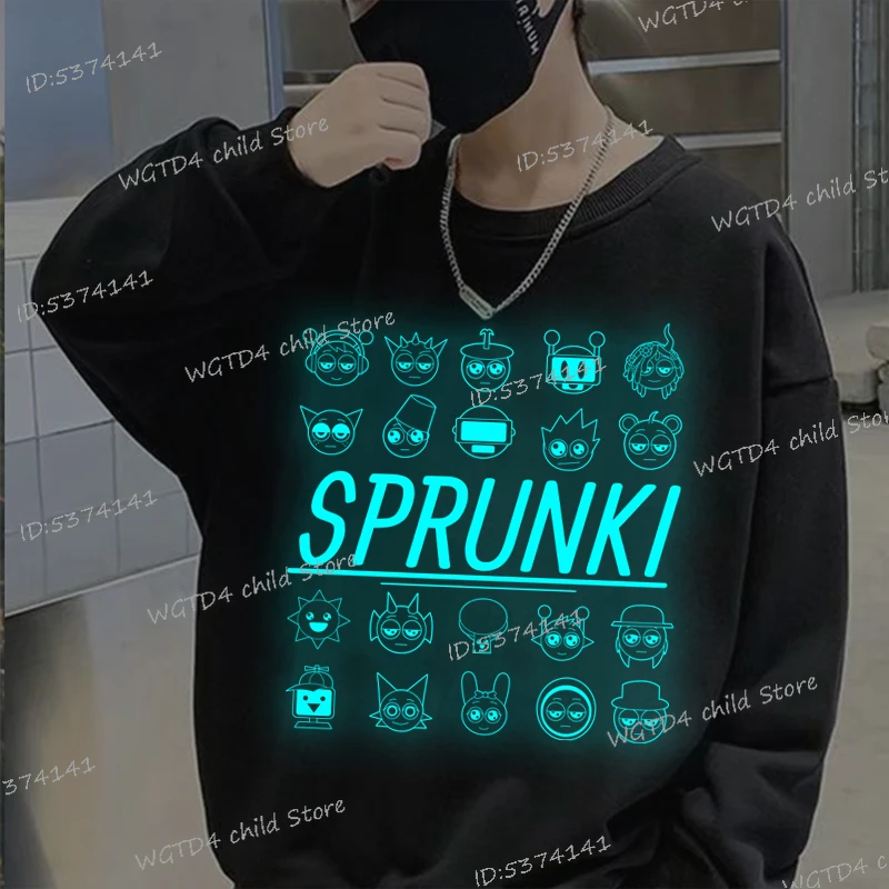 Светящиеся толстовки с игровой фигуркой Sprunki, детские новые толстовки с капюшоном с героями аниме Incredibox для мальчиков и девочек, весенний милый пуловер Sprunki, подарки
Светящиеся толстовки с игровой фигуркой Sprunki, детские новые толстовки с капюшоном с героями аниме Incredibox для мальчиков и девочек, весенний милый пуловер Sprunki, подарки