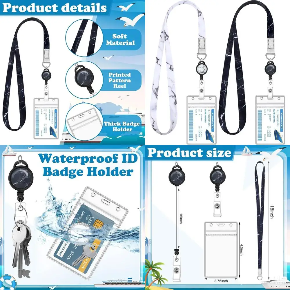 2 Pieces Cruise Lanyard or Ship Cards Marble Lanyards with Retractable Badge s Waterproo ID Badge Holder Cruise entials Accories
2 Pieces Cruise Lanyard or Ship Cards Marble Lanyards with Retractable Badge s Waterproo ID Badge Holder Cruise entials Accories
