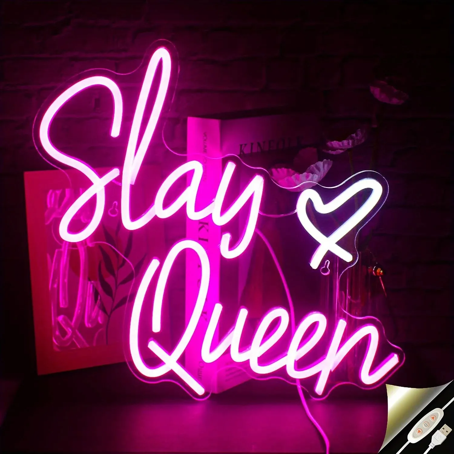 Slay Queen Neon Signs Wall Decor Usb Neon with Dimmable Switches School Girls Aesthetic Room for Bedrooms Dorm Decor
Slay Queen Neon Signs Wall Decor Usb Neon with Dimmable Switches School Girls Aesthetic Room for Bedrooms Dorm Decor