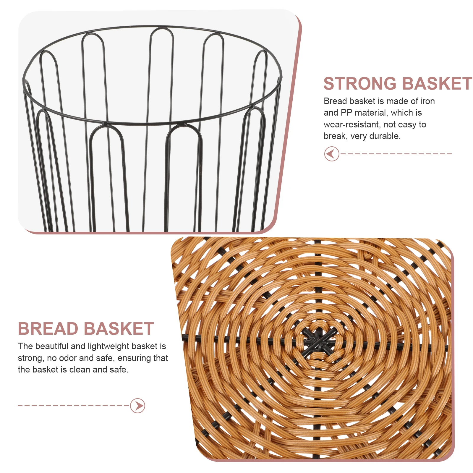 Large Bread Basket Woven Iron Storage Baskets for Kitchen Counter Food Grade Rustic Decor Multifunctional Safe Lightweight
Large Bread Basket Woven Iron Storage Baskets for Kitchen Counter Food Grade Rustic Decor Multifunctional Safe Lightweight