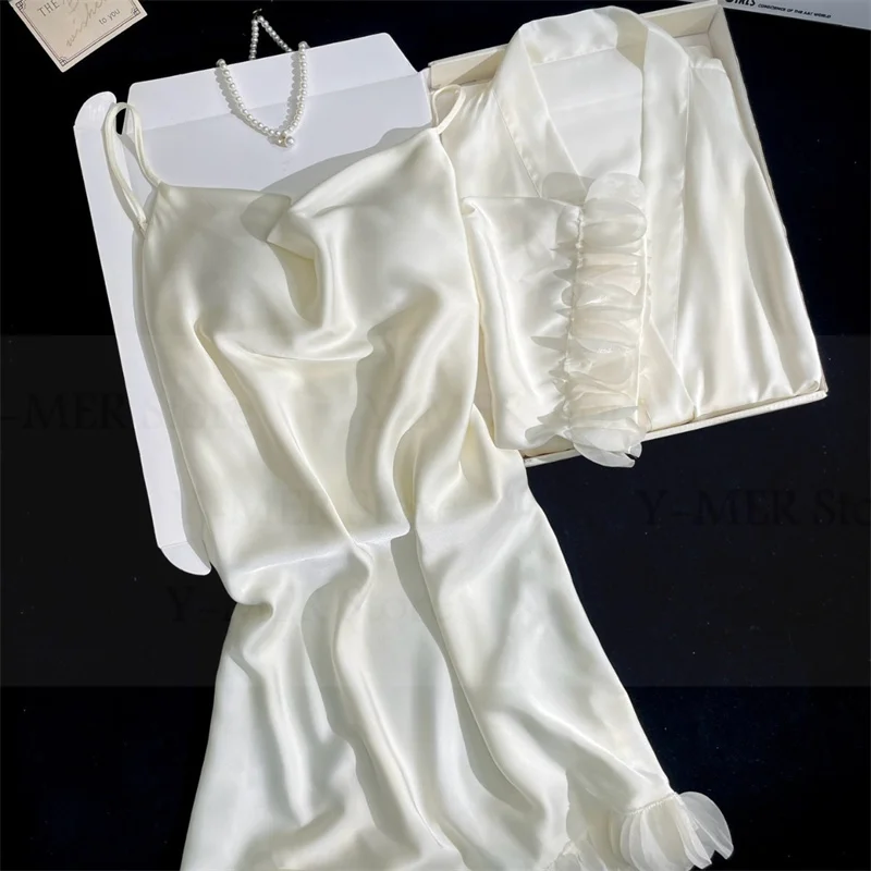 Elegant Petals Hem Nightdress Set Women Rayon Sleepwear Sexy Home Dress Gown Short Kimono Bathrobe Lace Up Intimate Lingerie
Elegant Petals Hem Nightdress Set Women Rayon Sleepwear Sexy Home Dress Gown Short Kimono Bathrobe Lace Up Intimate Lingerie