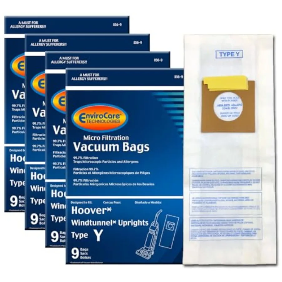 36 Hoover Windtunnel Upright Type Y Vacuum Bags by Micro-Filtration (36 Bags) (856-9-4)
36 Hoover Windtunnel Upright Type Y Vacuum Bags by Micro-Filtration (36 Bags) (856-9-4)