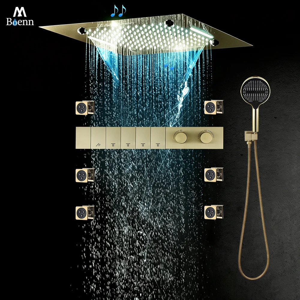 M Boenn Chrome Square Shower System Set Bathroom Faucets Push-Button Type Diverter Thermostatic Mixer 20 Inch Black Shower Head
M Boenn Chrome Square Shower System Set Bathroom Faucets Push-Button Type Diverter Thermostatic Mixer 20 Inch Black Shower Head