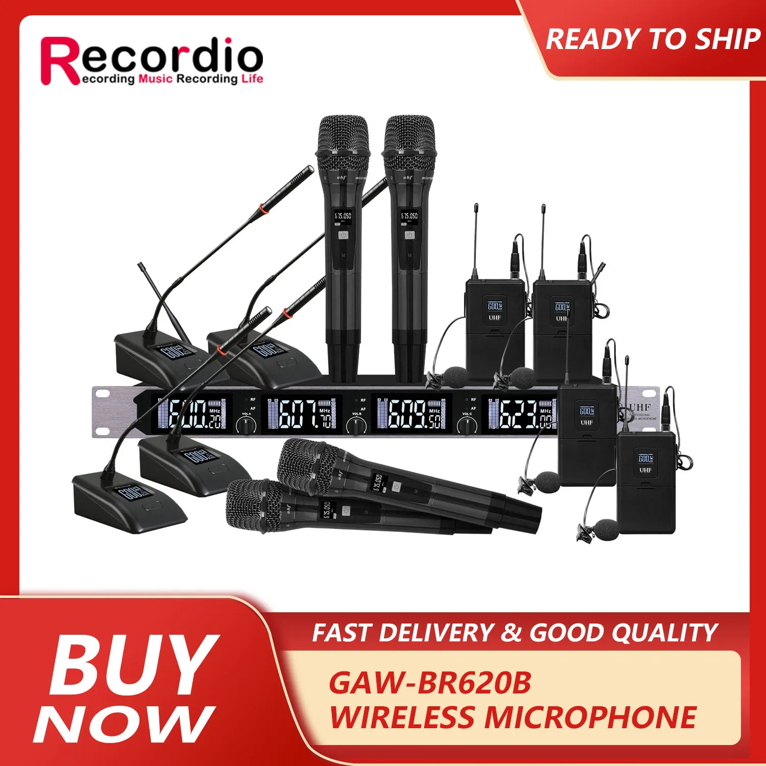 GAW-BR620B New BR Series Professional UHF Wireless 1 To 4 Microphones Suitable for Stage Performance KTV Bar Outdoor Activities
GAW-BR620B New BR Series Professional UHF Wireless 1 To 4 Microphones Suitable for Stage Performance KTV Bar Outdoor Activities