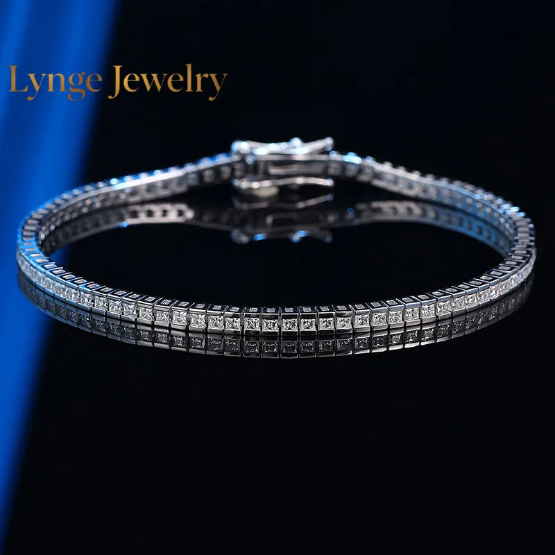 Lynge Jewelry Luxury Solid Platinum PT950 Women's 2MM Moissanite Diamond Princess Square Bracelet Full Diamond Bracelet
Lynge Jewelry Luxury Solid Platinum PT950 Women's 2MM Moissanite Diamond Princess Square Bracelet Full Diamond Bracelet