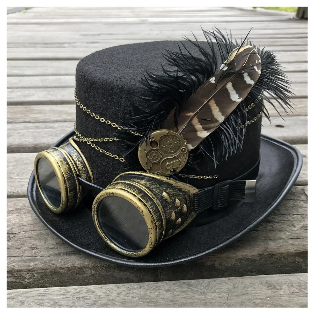 Men Women High-end Handmade Steampunk Top Hat With Gear Glasses Cosplay Hat Dance Party Hat Decoration Size 57CM Steampunk Hat
Men Women High-end Handmade Steampunk Top Hat With Gear Glasses Cosplay Hat Dance Party Hat Decoration Size 57CM Steampunk Hat