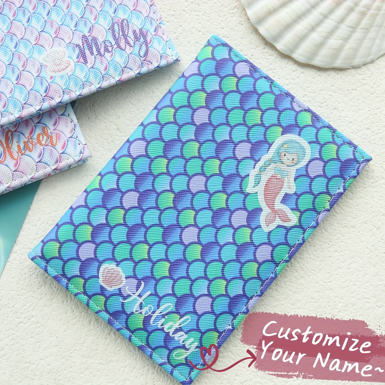 Custom Name Mermaid Scale Passport Holder Personalized Kids Travel Wallet with Cute Mermaid Print Custom Travel Wallet for Kids
Custom Name Mermaid Scale Passport Holder Personalized Kids Travel Wallet with Cute Mermaid Print Custom Travel Wallet for Kids