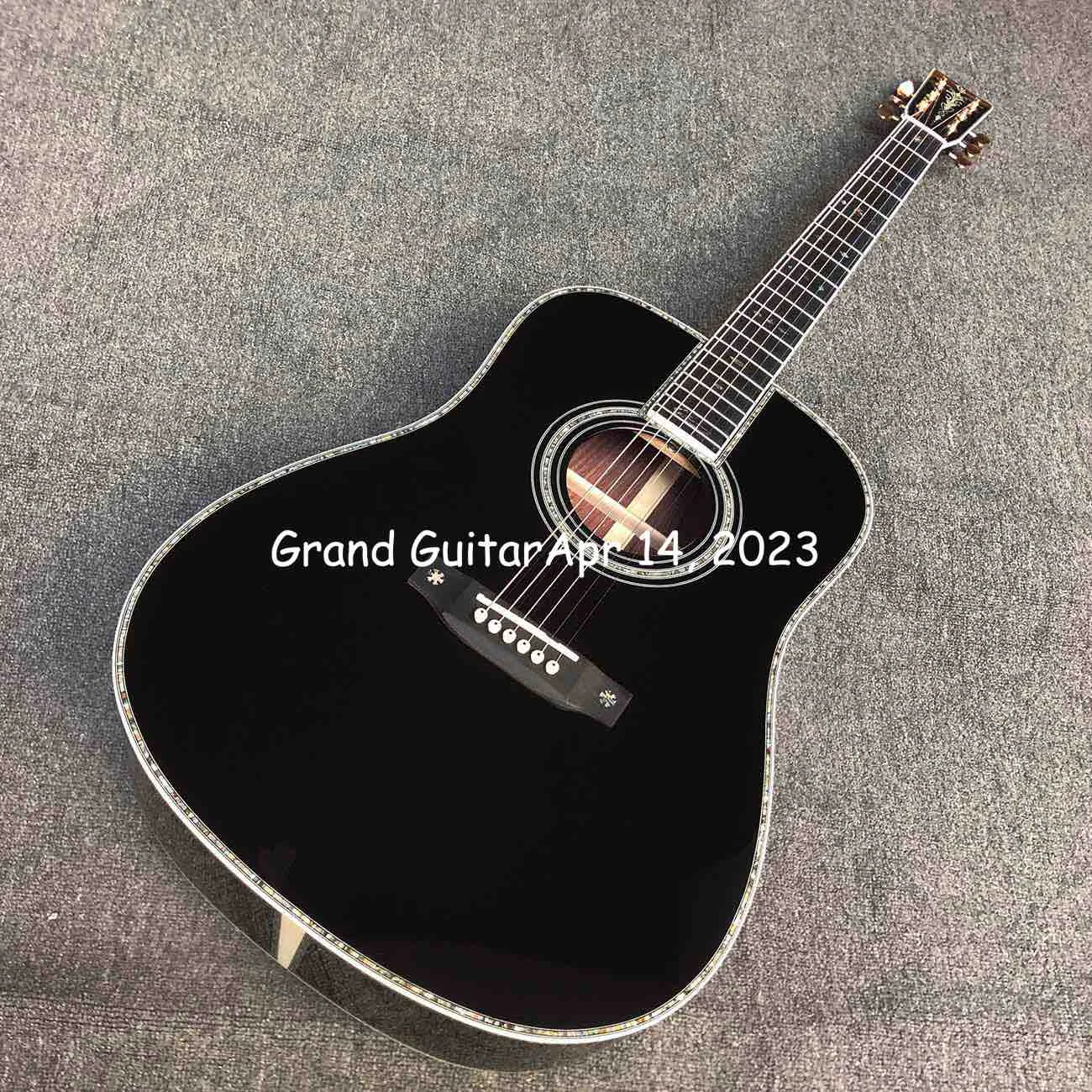 Custom D Solid Rosewood Back Side Abalone Binding Dreadnought Body Gloss Black Acoustic Guitar
Custom D Solid Rosewood Back Side Abalone Binding Dreadnought Body Gloss Black Acoustic Guitar