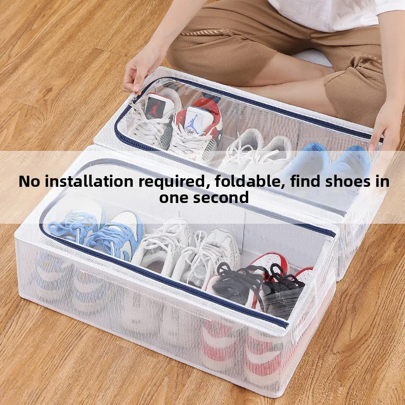 Transparent Shoe Box Thickened Steel Frame, Vsible Dust-proof and Moisture-proof Shoe Storage Bag, Under Bed Clothing Organizer 
Transparent Shoe Box Thickened Steel Frame, Vsible Dust-proof and Moisture-proof Shoe Storage Bag, Under Bed Clothing Organizer