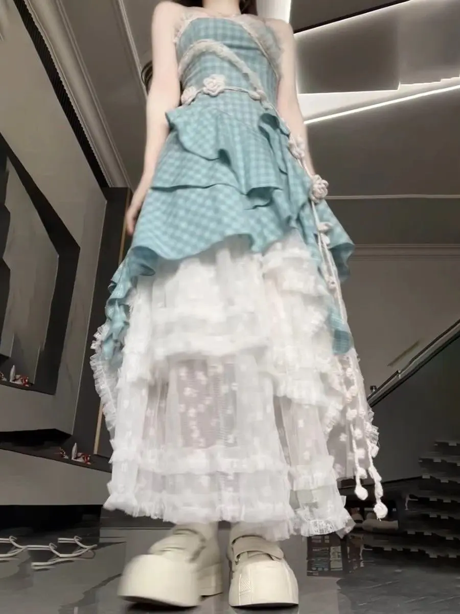 Летний нежный ветер, необычный дизайн, клетчатый ремень, кружевная юбка, комплект из двух предметов, женский модный полиэстер, материал
Летний нежный ветер, необычный дизайн, клетчатый ремень, кружевная юбка, комплект из двух предметов, женский модный полиэстер, материал