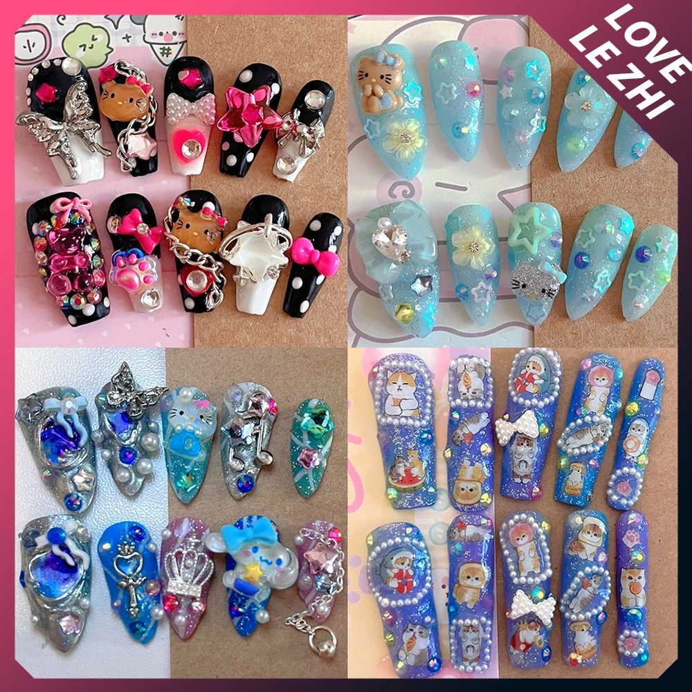 Y2K Spicy Girl 3D Cartoon Long Stiletto Coffin Reusable Nails Party Sticker Dogs Cats Flower Diamond Bow Pearl False Nails
Y2K Spicy Girl 3D Cartoon Long Stiletto Coffin Reusable Nails Party Sticker Dogs Cats Flower Diamond Bow Pearl False Nails