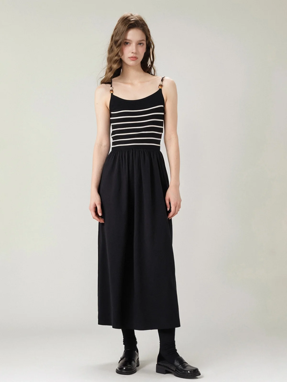 Summer Slimming Stripe Patchwork Design Sleeveless Halter Dress Women's Fashionable Gored Skirt Sweet College Style A-Line Skirt
Summer Slimming Stripe Patchwork Design Sleeveless Halter Dress Women's Fashionable Gored Skirt Sweet College Style A-Line Skirt