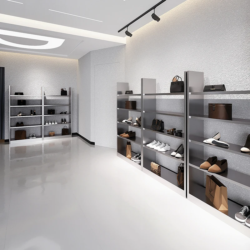 Shoe store shelf display rack Floor-to-ceiling shoe Shoe hanger Clothing bag Stainless steel brushed clothing store Multi-l
Shoe store shelf display rack Floor-to-ceiling shoe Shoe hanger Clothing bag Stainless steel brushed clothing store Multi-l