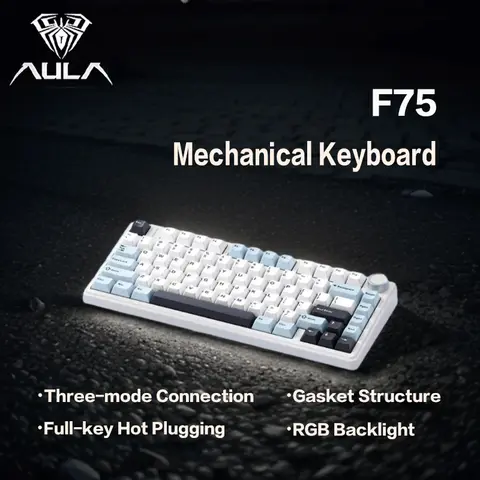 AULA F75 Mechanical keyboard, wireless with three modes, gasket structure, fully hot-swappable keys, Reaper axis