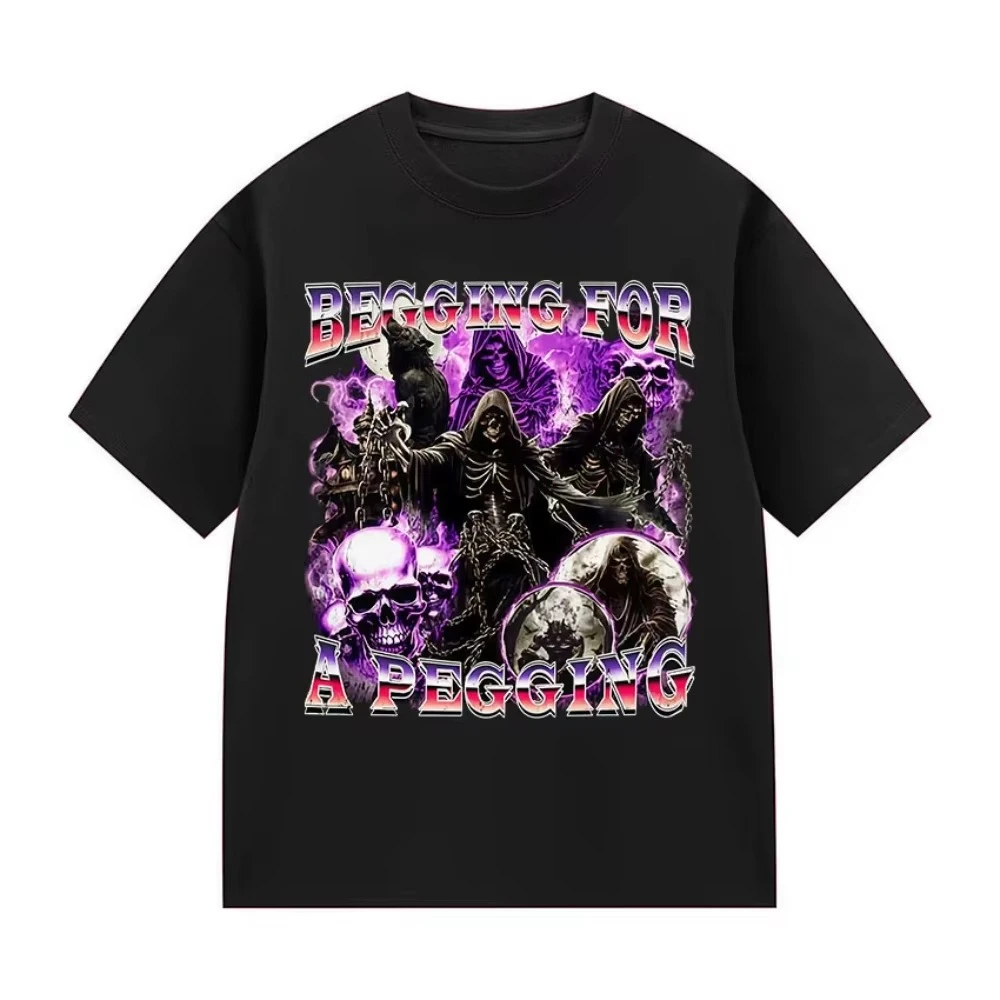 Summer Fun Skull T-shirt Men's and Women's Retro Gothic Short Sleeved Cotton Printed T-shirt Casual Wear
Summer Fun Skull T-shirt Men's and Women's Retro Gothic Short Sleeved Cotton Printed T-shirt Casual Wear