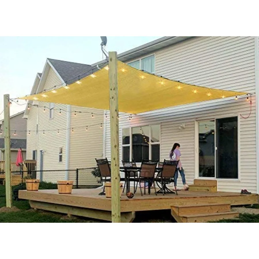 Rectangle Sun Shade Sail Canopy, 8' x 10' patio shade cloth for pergola backyard garden carport UV-resistant HDPE fabric, sand
Rectangle Sun Shade Sail Canopy, 8' x 10' patio shade cloth for pergola backyard garden carport UV-resistant HDPE fabric, sand