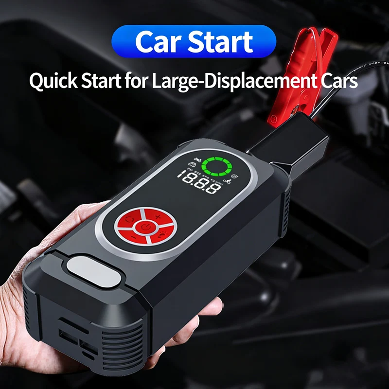Car Wireless Tire Inflator 4 IN1 Car Jump Starter Pump Air Compressor Power Bank Potable Battery Starting Fast Charging 48000MAH
Car Wireless Tire Inflator 4 IN1 Car Jump Starter Pump Air Compressor Power Bank Potable Battery Starting Fast Charging 48000MAH