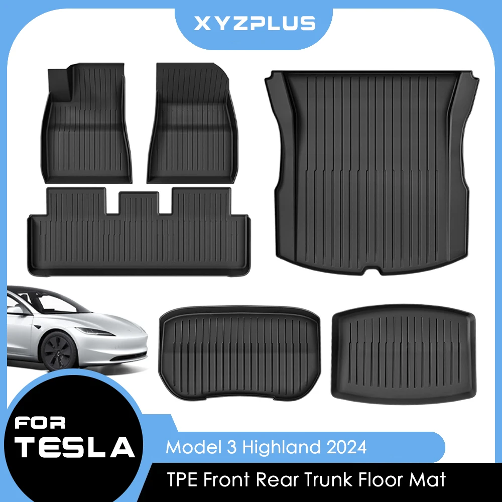 For Tesla Model 3 Highland 2024 TPE Floor Mats Waterproof Luggage Mat Wear-resistant Foot Pads Trunk Mats Interior Accessories
For Tesla Model 3 Highland 2024 TPE Floor Mats Waterproof Luggage Mat Wear-resistant Foot Pads Trunk Mats Interior Accessories
