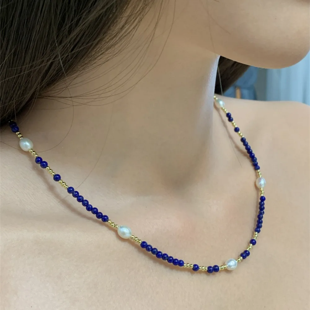 High-quality Freshwater Pearl Mixed Small Lapis Lazuli Beads Chain Classic Light Luxury Necklace Clavicle Chain Sweater Chain
High-quality Freshwater Pearl Mixed Small Lapis Lazuli Beads Chain Classic Light Luxury Necklace Clavicle Chain Sweater Chain