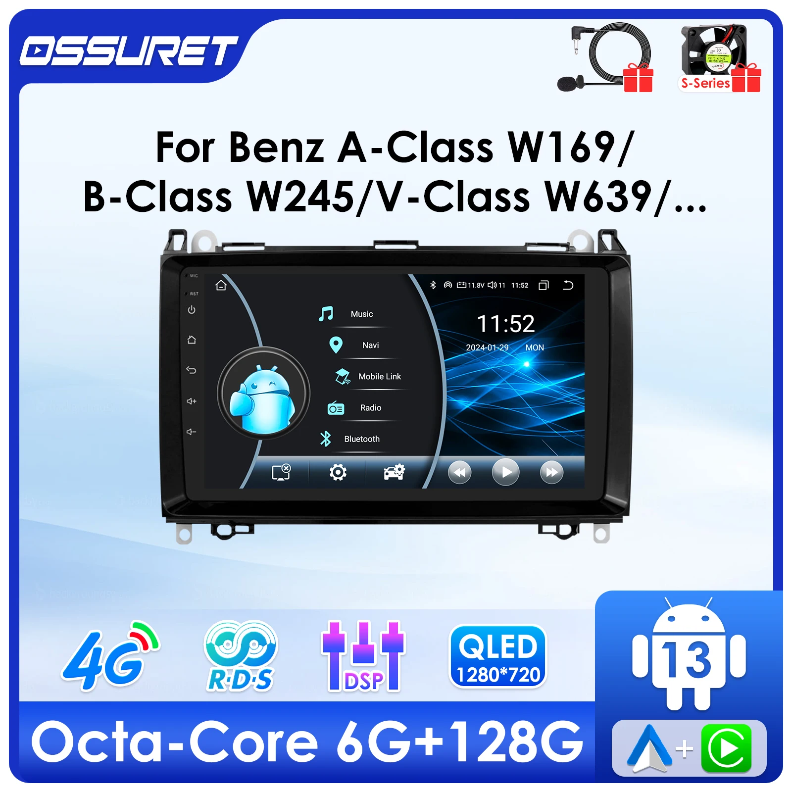 Автомагнитола 2DIN на Android 13 с GPS ДЛЯ Mercedes Benz W169, W245, W639, Vito Viano, W906, мультимедийный плеер, стерео, 4G экран
Автомагнитола 2DIN на Android 13 с GPS ДЛЯ Mercedes Benz W169, W245, W639, Vito Viano, W906, мультимедийный плеер, стерео, 4G экран