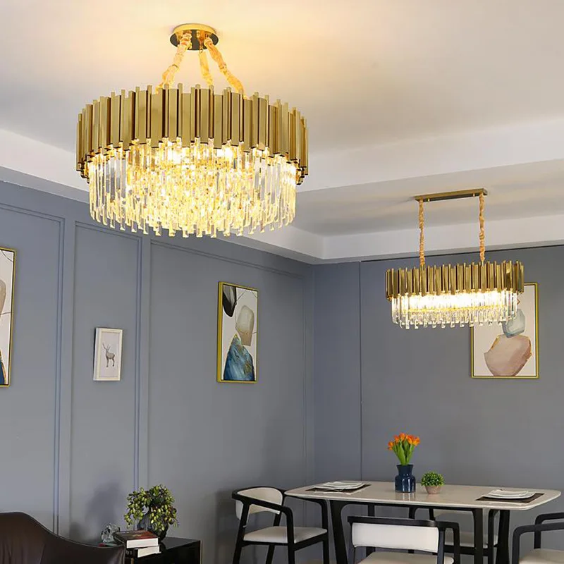 Luxury Modern Led Chandelier Gold Interior Ceiling Lighting Dining Room Living Room Bedroom Tricolor K9 Crystal Pendant Light
Luxury Modern Led Chandelier Gold Interior Ceiling Lighting Dining Room Living Room Bedroom Tricolor K9 Crystal Pendant Light