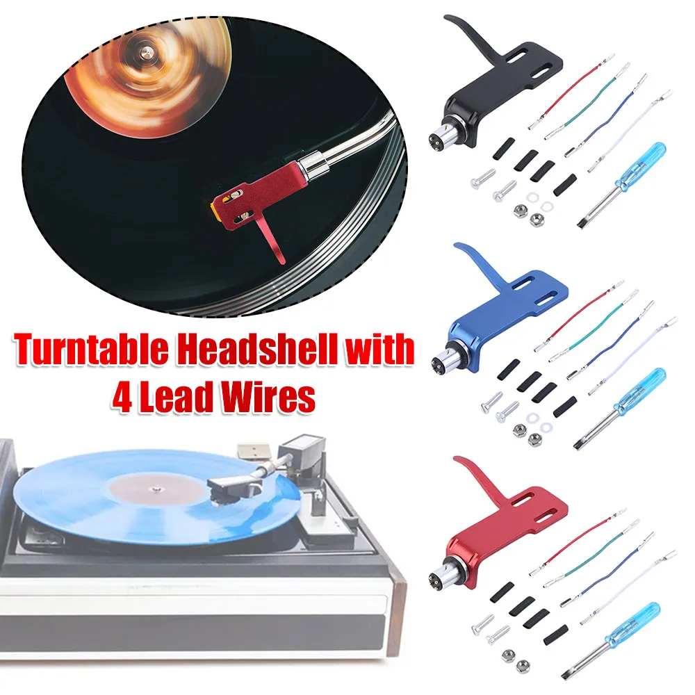 Turntable Headshell with 4 Lead Wires Universal Phono Headshell Aluminum Alloy for Most Record Player Replacement Headstands
Turntable Headshell with 4 Lead Wires Universal Phono Headshell Aluminum Alloy for Most Record Player Replacement Headstands