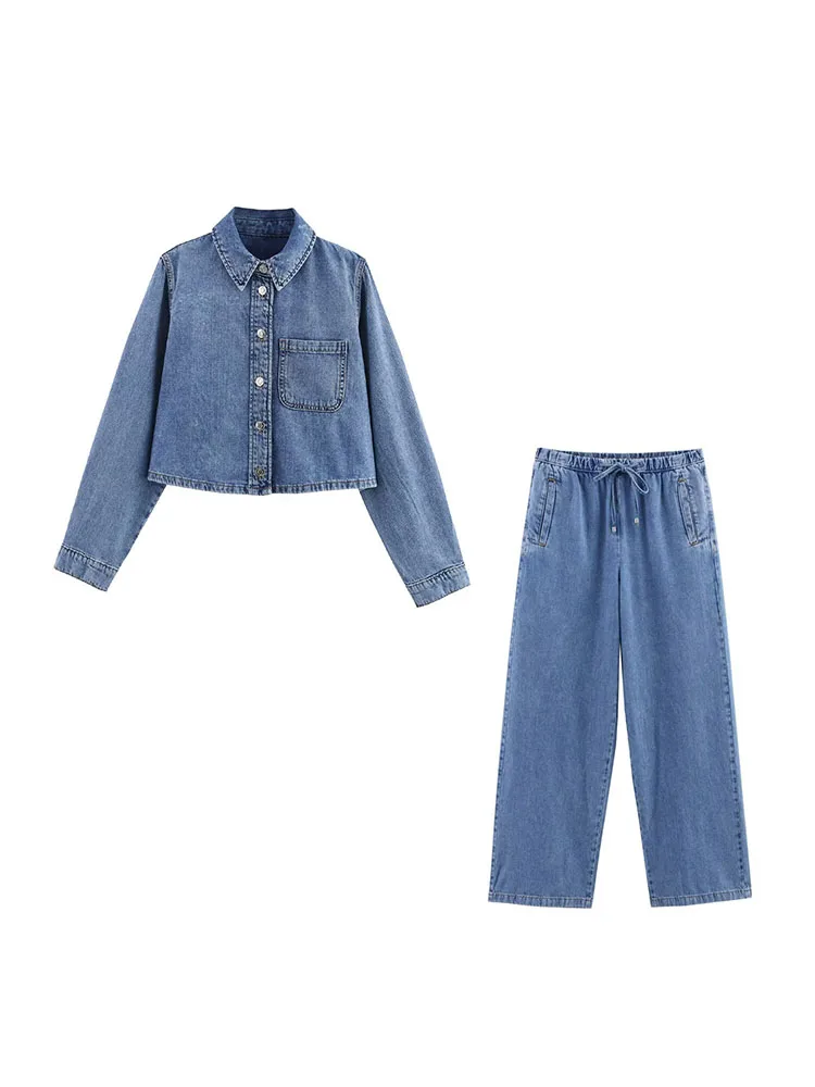 Women Summer Denim 2-Pieces Sets 2025 Casual Solid Short Shirts Tops and Trousers Female Elegant Street Two Suits Clothing
Women Summer Denim 2-Pieces Sets 2025 Casual Solid Short Shirts Tops and Trousers Female Elegant Street Two Suits Clothing