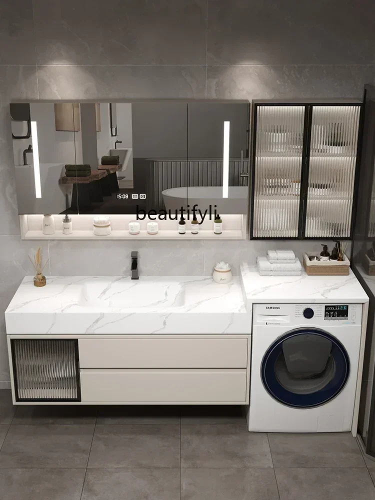 45Stone Plate Hot Bending Whole Washbin Balcony Washing Machine Cabinet Combination Bathroom Cabinet Washstand Customization
45Stone Plate Hot Bending Whole Washbin Balcony Washing Machine Cabinet Combination Bathroom Cabinet Washstand Customization