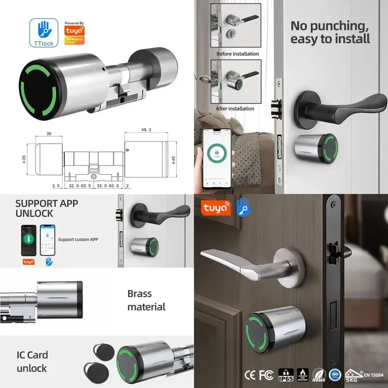 【CHIMU HOME】 Adjustable TT Smart Cylinder for Outdoor Use IP67 Waterproof Mobile NFC RFID Electronic Door
【CHIMU HOME】 Adjustable TT Smart Cylinder for Outdoor Use IP67 Waterproof Mobile NFC RFID Electronic Door