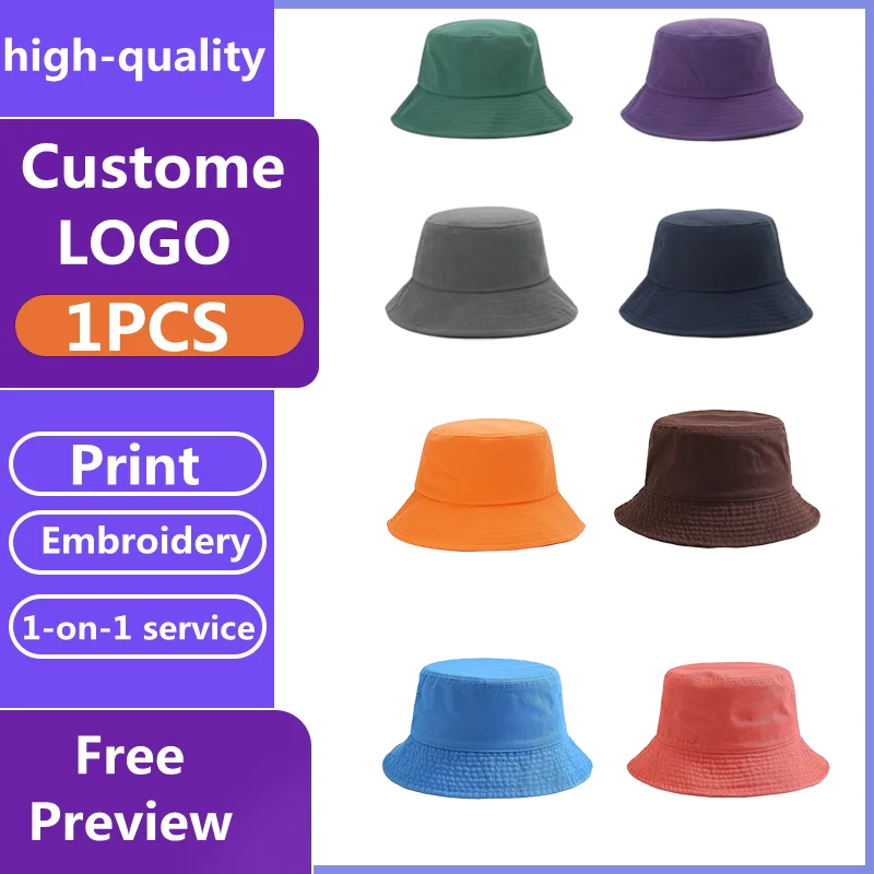 High Quality Custom Logo Bucket Hat Men and Women Solid Color Outdoor Shade Printing Embroidered Cotton Panama Bob Cap Gorras
High Quality Custom Logo Bucket Hat Men and Women Solid Color Outdoor Shade Printing Embroidered Cotton Panama Bob Cap Gorras