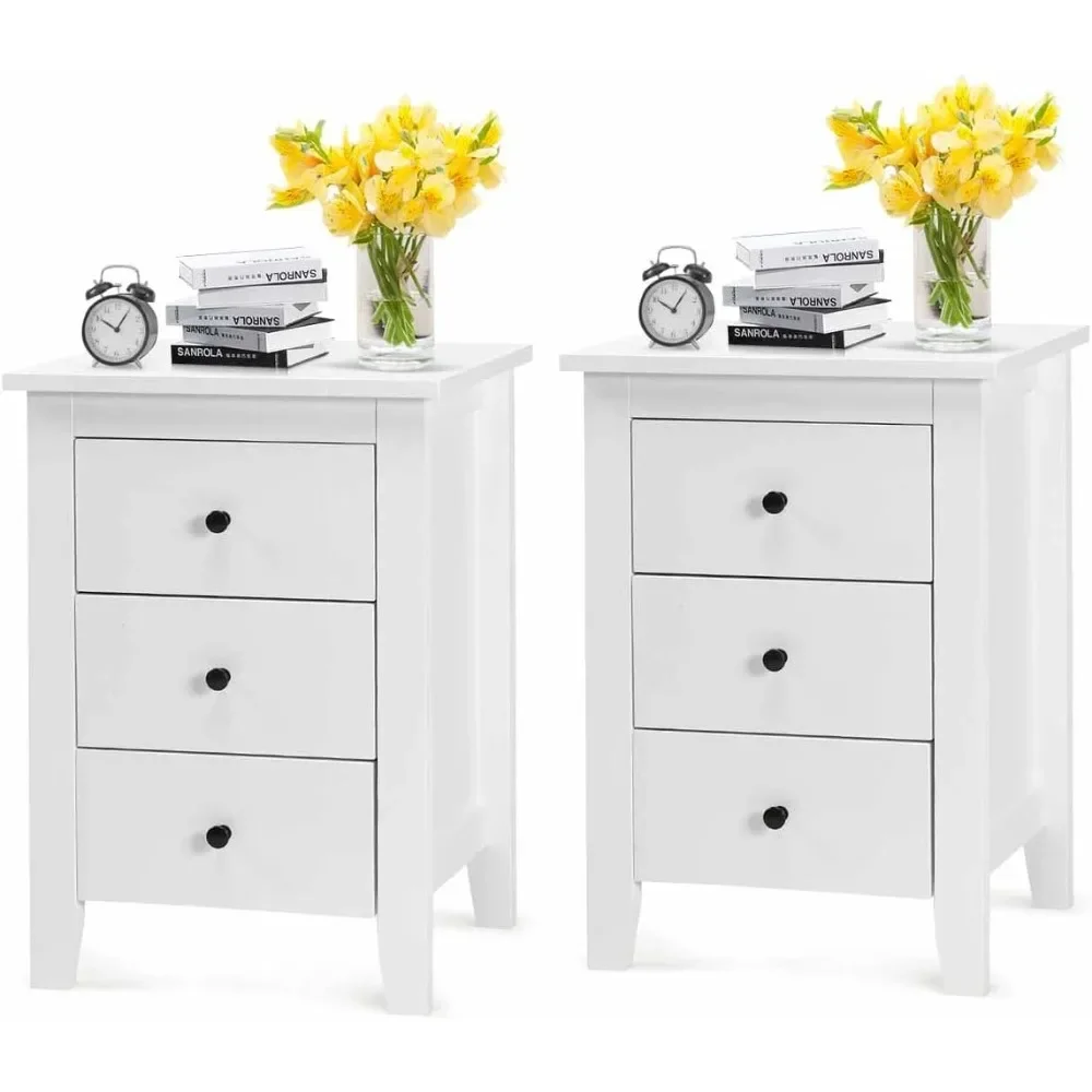 Nightstand Set of 2 with 3 Drawers Side Storage Cabinet End Table Wooden Nightstands
Nightstand Set of 2 with 3 Drawers Side Storage Cabinet End Table Wooden Nightstands