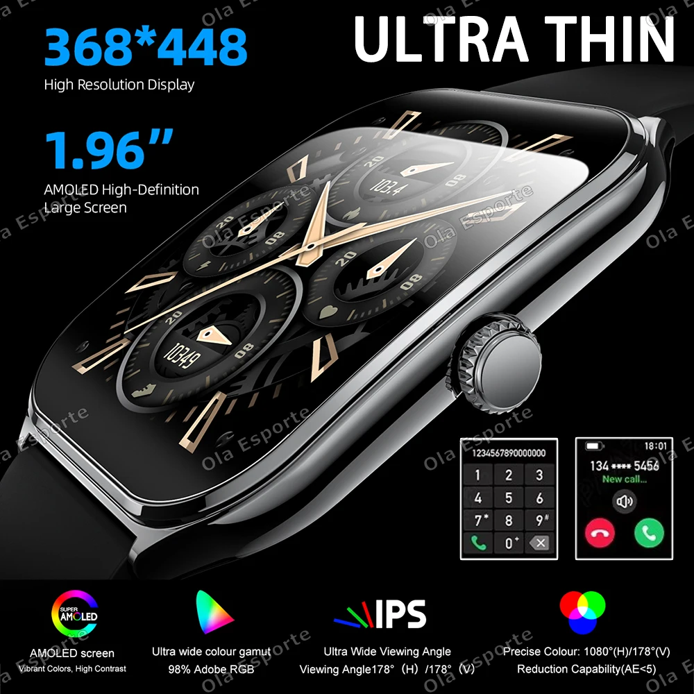 Fashion Ultra-Slim Amoled Smartwatch 1.96inch Curved BT Call Long Battery Life Fitness Watches Men AMOLED Smart Watch for Sport
Fashion Ultra-Slim Amoled Smartwatch 1.96inch Curved BT Call Long Battery Life Fitness Watches Men AMOLED Smart Watch for Sport