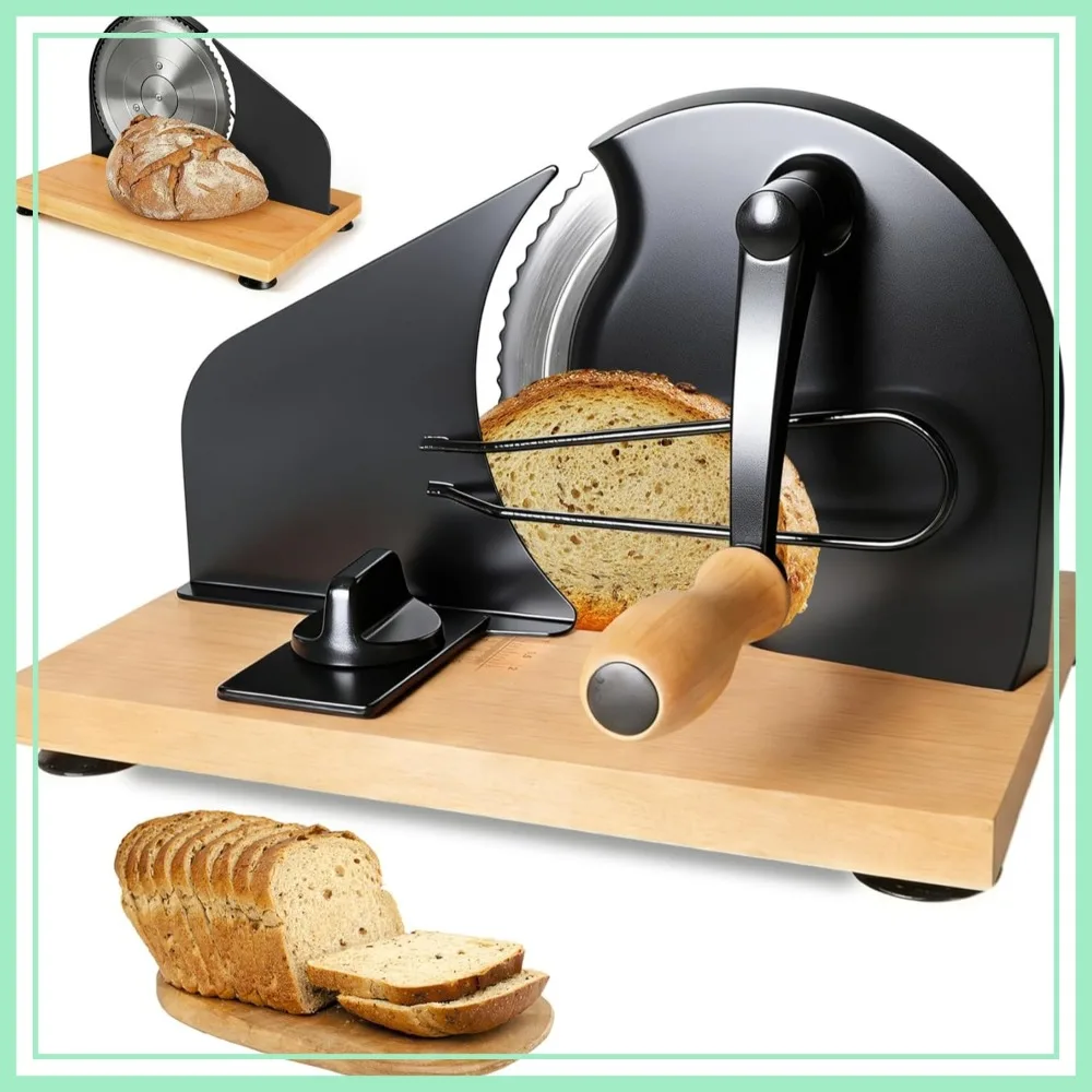 Manual Bread Slicer for Homemade Sourdough, Adjustable Thickness Cutter with Hand Crank, Stainless Steel Blade, Suction Base
Manual Bread Slicer for Homemade Sourdough, Adjustable Thickness Cutter with Hand Crank, Stainless Steel Blade, Suction Base